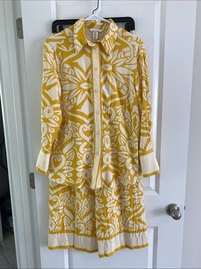 H&M Linen Blend Set-Button Down Shirt & Pant